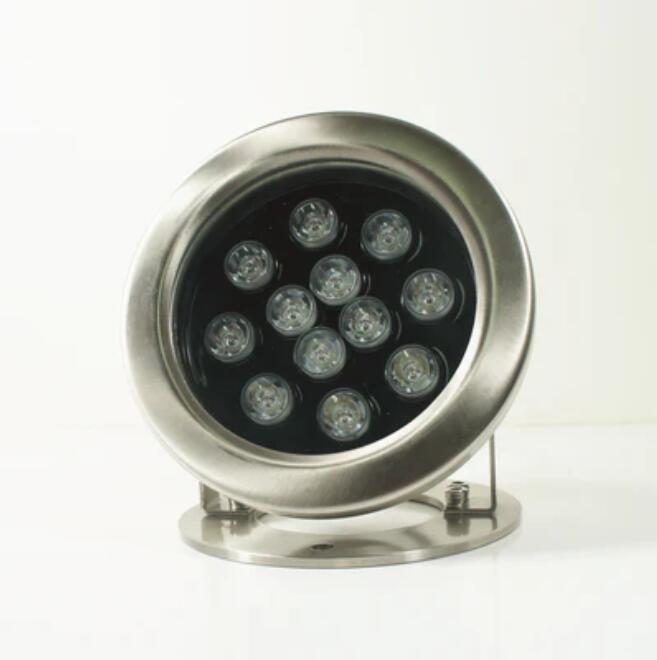 4 Pack 12W LED Under Water Light, Stainless Steel Housing, 168mm in Diameter, Single Color DC24V, IP68 Waterproof Fountain Light