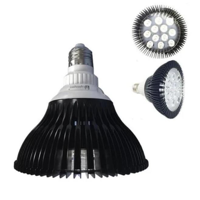 12W (12x1W) PAR38 LED Lamp with E27 Edison Screw Base 90W Equivalent 100-240V AC Black Housing Indoor Type
