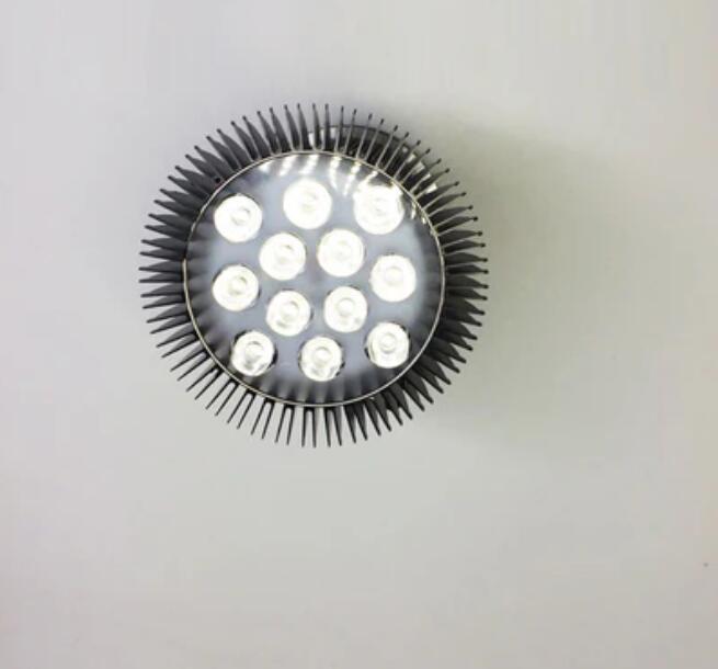 12W (12x1W) PAR38 LED Lamp with E27 Edison Screw Base 90W Equivalent 100-240V AC Black Housing Indoor Type