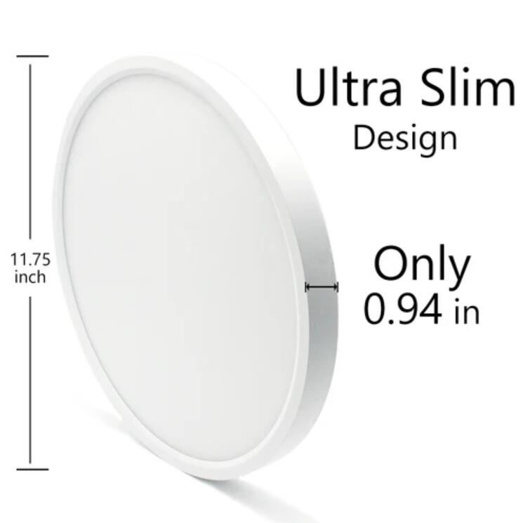 2 Pack 12 Inch Modern LED Ceiling Light Flush Mount 24W Kitchen Bedroom Bathroom Lamp