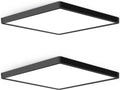 12inch 24W LED Ceiling Light Flush Mount, 3200LM Black Flat Ceiling Lamp, Square Low Profile Lighting Fixture for Bedroom, Kitchen, Living Room, Stairwell