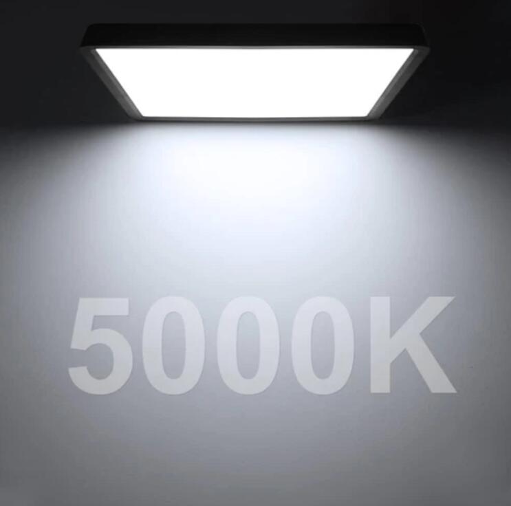 12inch 24W LED Ceiling Light Flush Mount, 3200LM Black Flat Ceiling Lamp, Square Low Profile Lighting Fixture for Bedroom, Kitchen, Living Room, Stairwell