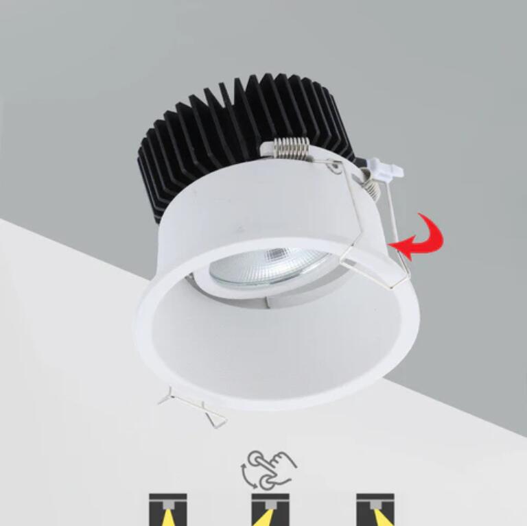 15Watt 92mm (3.62'') Cutout COB LED Ceiling Light, Anti-Glare Tilt LED Spotlight Twist LED Recessed Downlight, Spotlight Kit