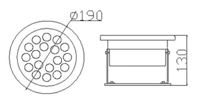 4 Pack 18W LED Under Water Light, Stainless Steel Housing, 190mm in Diameter, Single Color DC24V, IP68 Waterproof Fountain Light