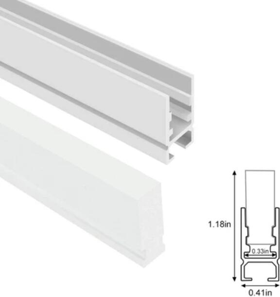 5Pack 3.3FT/1M Crystal Aluminum Channel w/ Acrylic Frosted Covers for LED Strip Lights Installation
