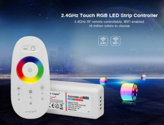 12V-24V DC 2.4G RF Wireless RGB LED Controller for RGB LED Strips with Touch Color Ring Remote