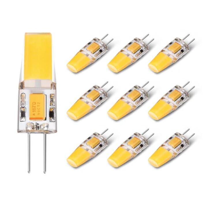 10 Pack G4 LED Light Bulb Bi-Pin Silicon Encapsulation 12V 2.5 W 1508 COB LEDs CRI>80 230-250Lumen 25W Equivalent