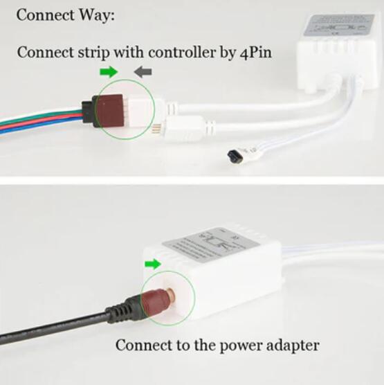 24Key IR Remote Controller for RGB LED Strip Lights 4-pin DC12V-24V LED Strip Controller