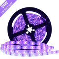 24W UV Black Light LED Strip 16.4FT/5M UV 3528 300LEDs 395nm-405nm Waterproof LED Strip Light for Night Fishing,Party w/ 12V 2A Power Supply