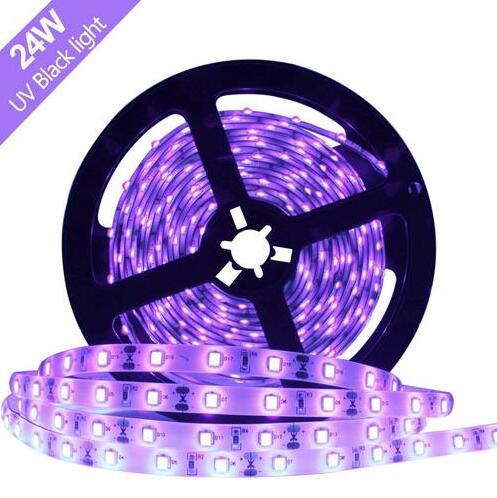 24 W 16.4FT/5M UV 2835 3528 300LEDs 395nm-405nm Night FishingLight LED Strip