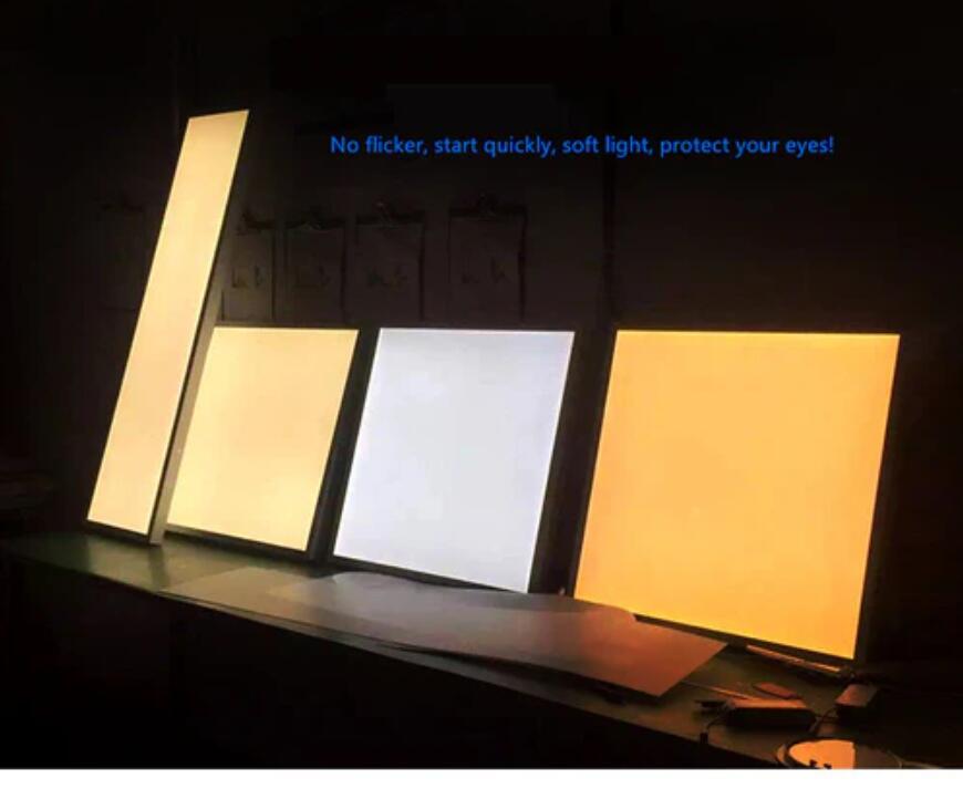 1'x2' (295x595 mm) 24 Watt LED Panel Light in 0.39'' (10mm) Thick White Trim Flat Sheet Panel Lighting Board Super Bright Ultra Thin Glare-Free