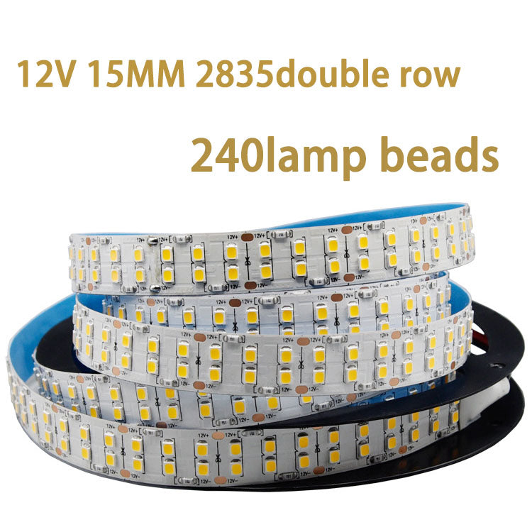 12V 2835LED DOUBLE ROW STRIP LIGHT 240LEDS/METER 12V2835 LOW VOLTAGE HIGH BRIGHTNESS STRIP LIGHT 5M (16.4FT)  2835STRIP LIGHTSS
