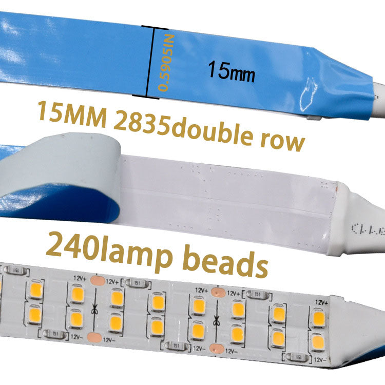 12V 2835LED DOUBLE ROW STRIP LIGHT 240LEDS/METER 12V2835 LOW VOLTAGE HIGH BRIGHTNESS STRIP LIGHT 5M (16.4FT)  2835STRIP LIGHTSS