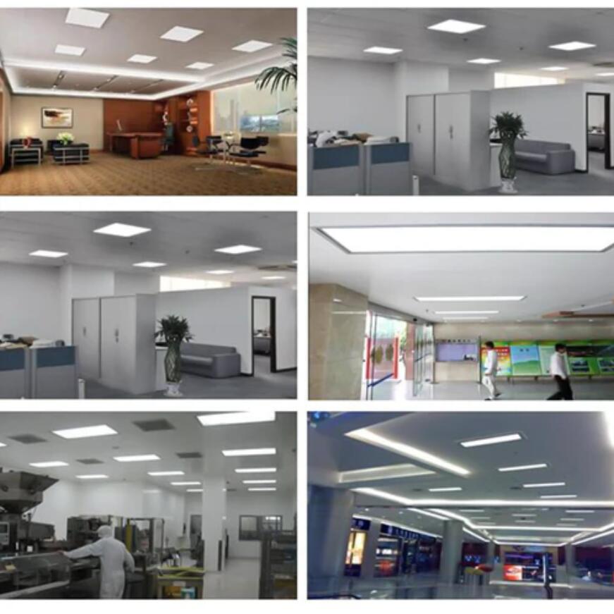 2'x2' (595x595mm) 40W LED Panel Light in 0.39'' (10mm) Thick White Trim Flat Sheet Panel Lighting Board Super Bright Ultra Thin Glare-Free