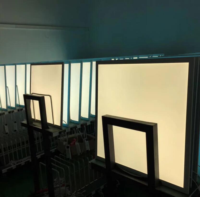 2'x2' (595x595mm) 40W LED Panel Light in 0.39'' (10mm) Thick White Trim Flat Sheet Panel Lighting Board Super Bright Ultra Thin Glare-Free