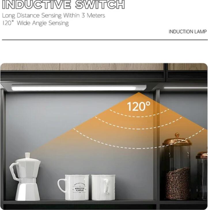 2Pack Under Cabinet Lights, LED Closet Lights Wireless Magnetic Motion Sensor Activated Light Bar Indoor Rechargeable Battery Operated Stick on Under Counter Lights for Kitchen Stairs Hallway