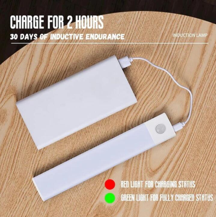 2Pack Under Cabinet Lights, LED Closet Lights Wireless Magnetic Motion Sensor Activated Light Bar Indoor Rechargeable Battery Operated Stick on Under Counter Lights for Kitchen Stairs Hallway