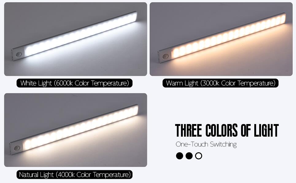2Pack Under Cabinet Lights, LED Closet Lights Wireless Magnetic Motion Sensor Activated Light Bar Indoor Rechargeable Battery Operated Stick on Under Counter Lights for Kitchen Stairs Hallway