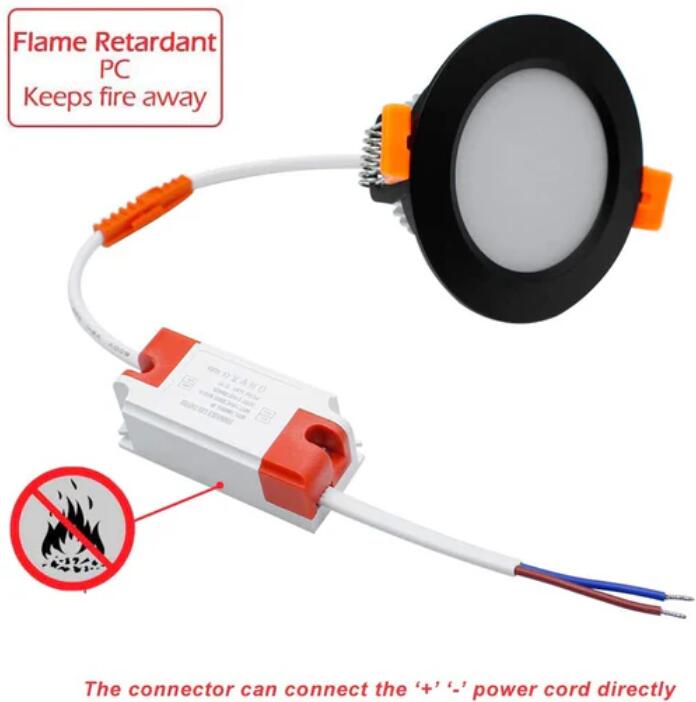 4 Pack 2 Inch Dimmable LED Downlight, 3W(35W Halogen Equivalent) Black Trim LED Ceiling Light