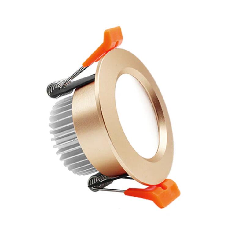4 Pack 2 Inch LED Dimmable Downlight, 3W(35W Halogen Equivalent) Gold Trim LED Ceiling Light