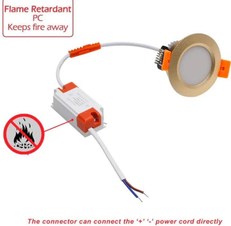 4 Pack 2 Inch LED Dimmable Downlight, 3W(35W Halogen Equivalent) Gold Trim LED Ceiling Light