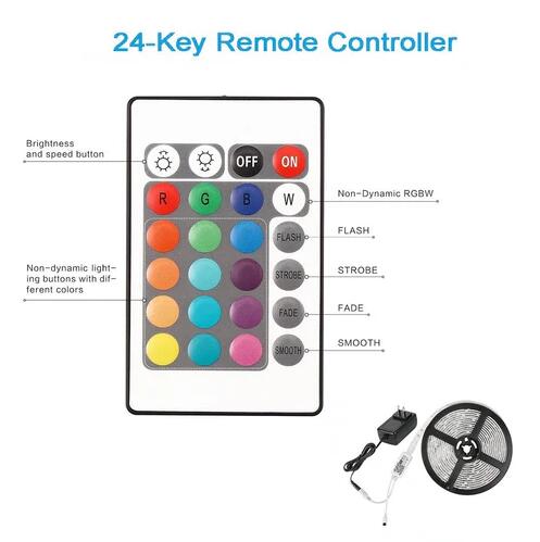 16.4ft（5Mtrs) 300LED SMD5050 RGB LED Light Strip Kit Music Sync, IR Remote, WiFi APP Controlled, Alexa Compatible