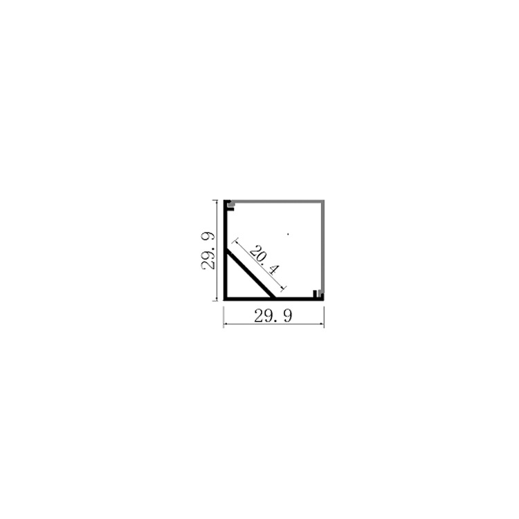 3030 Corner Light Cabinet Light Shelf Light 45 Degree V Type Right Angle Mask Triangle Line Light Shell Kit