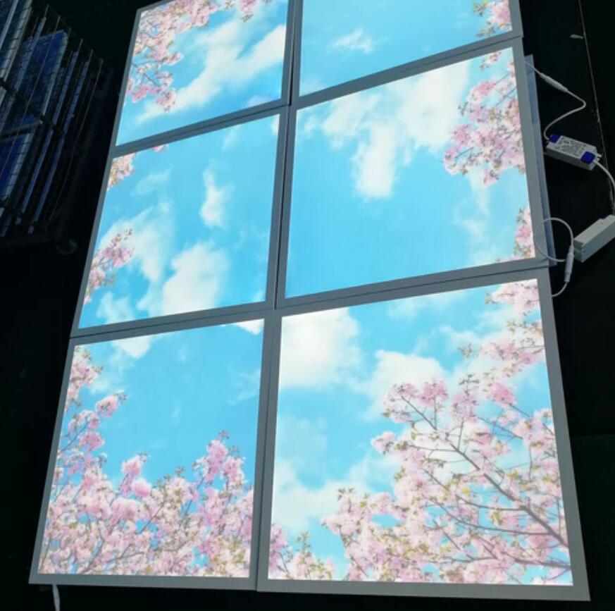 5 PACK LED Skylight 1x4FT - 300*1200mm 36W 3060LM Blue Sky LED Flat Panel Light Framed For Ceiling Decoration