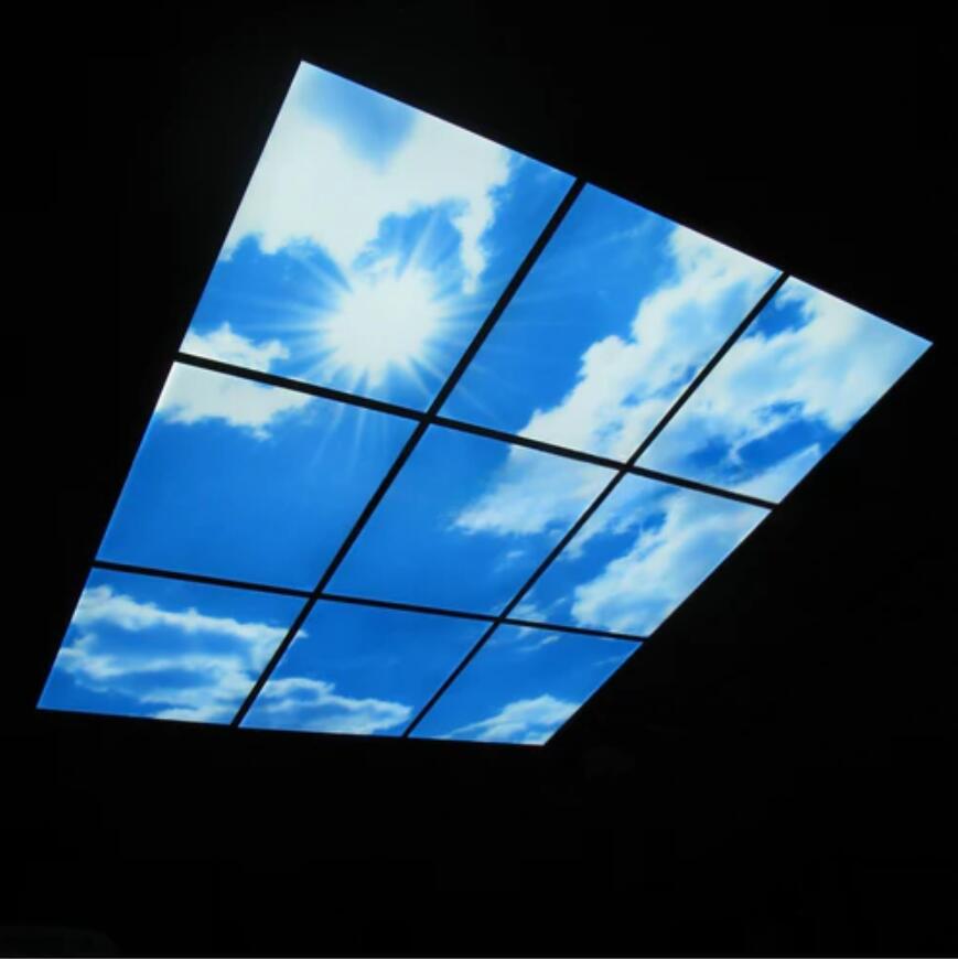 5 PACK LED Skylight 2x2 FT - 600*600mm 36W 3060LM LED Shop Display Blue Sky LED Flat Panel Light Framed For Ceiling Decoration