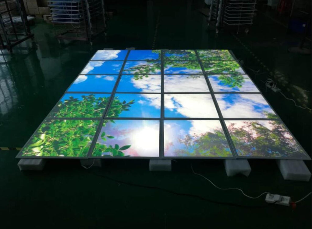5 PACK LED Skylight 2x2 FT - 600*600mm 36W 3060LM LED Shop Display Blue Sky LED Flat Panel Light Framed For Ceiling Decoration