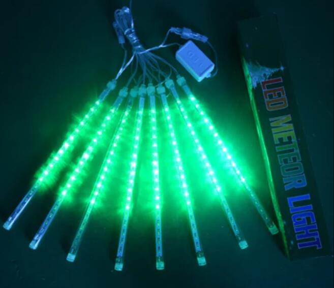 3PCS Pack of Christmas Lights Meteor Shower Rain Lights 8 Tube 12 Inch Waterproof Plug in Falling Rain Fairy String Lights for Halloween Christmas Holiday Party Home Patio Outdoor Decoration