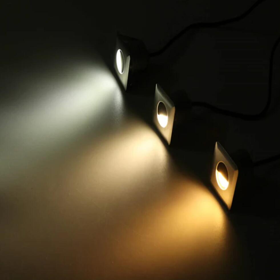 8PCS Pack IP68 3W DC12-24V LED Underwater Light Waterproof Stainless Steel Square Pool Light Inground LED Yard Light