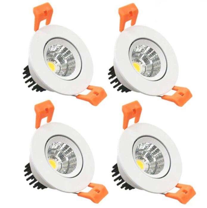 3W Dimmable LED Downlight CRI80 COB LED Ceiling Light Cut-out 2in/51mm 25W Halogen Bulbs Equivalent