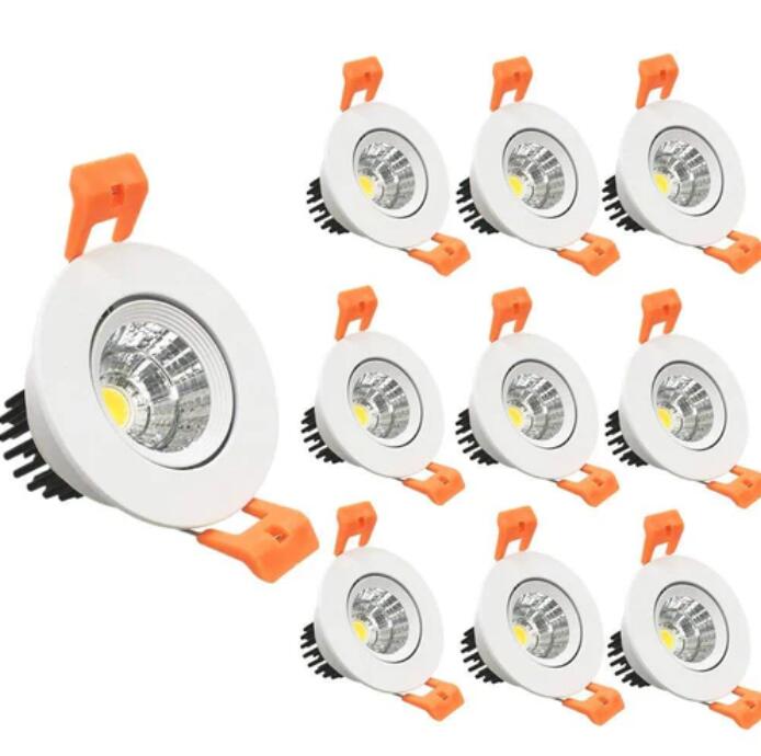 3W Dimmable LED Downlight CRI80 COB LED Ceiling Light Cut-out 2in/51mm 25W Halogen Bulbs Equivalent