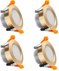 4 Pack 3 Inch Gold Trim Dimmable LED Downlight 5W(40W Halogen Equivalent) CRI80 LED Ceiling Light