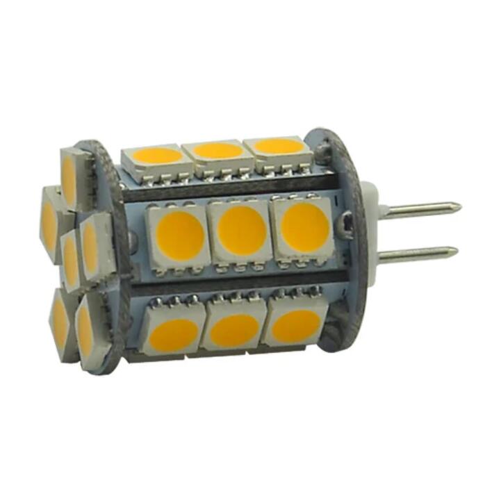 4 Pack 4.5 Watt (50Watt Equivalent) DC12V Tower type G4 Bi-pin base Lamps with 24 pcs Tri-Chip LED SMD5050