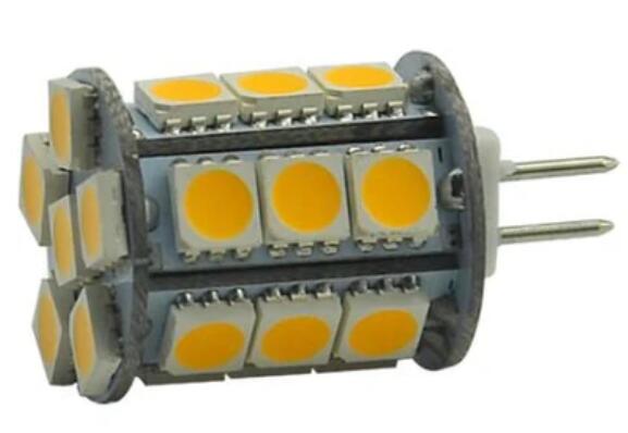 4 Pack 4.5 Watt (50Watt Equivalent) DC12V Tower type G4 Bi-pin base Lamps with 24 pcs Tri-Chip LED SMD5050