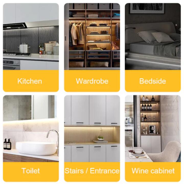 40cm (15.75'') Motion Sensor LED Night Light Rechargeable LED Under Cabinet Light Portable