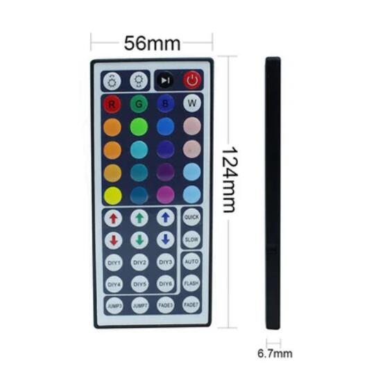 44Key IR Remote Controller for RGB LED Strip Lights 4-pin DC12V-24V LED Strip Controller