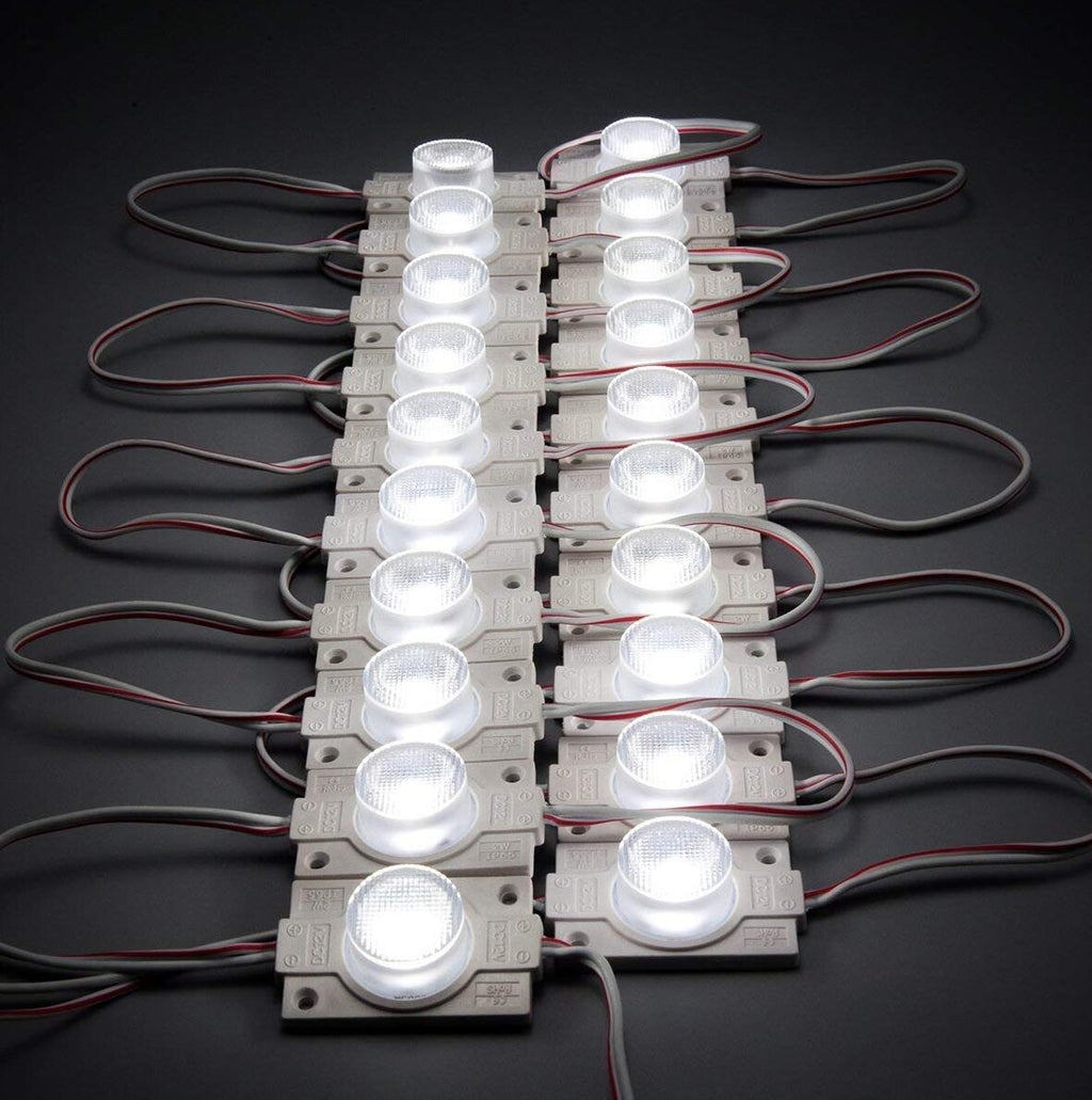 20pcs/pack LED Modules with Lens for Light Box DC12V 110LM 1.5W Waterproof IP65 with Adhesive Tape Back