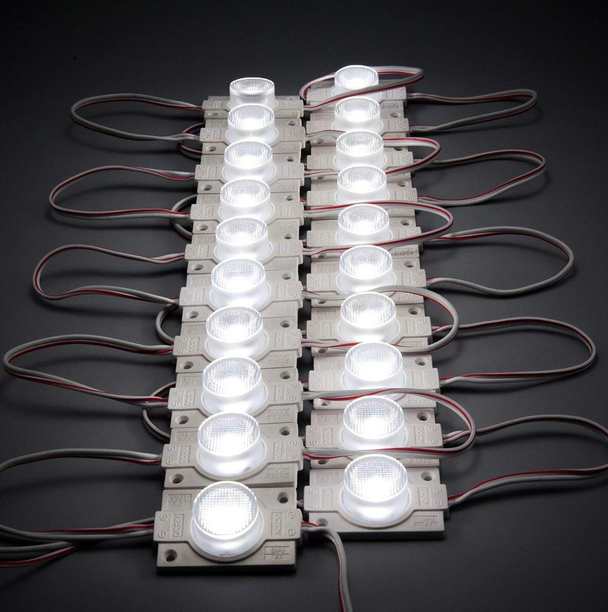 20pcs/pack LED Modules with Lens for Light Box DC12V 110LM 1.5W Waterproof IP65 with Adhesive Tape Back