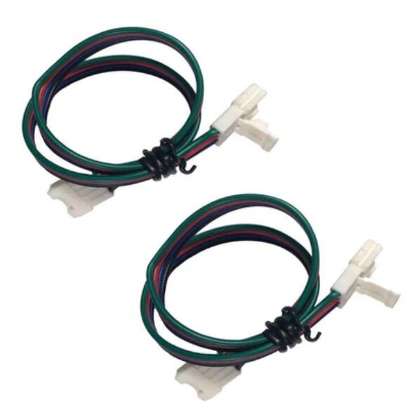 2 Pack (2016 Updated Version) Solderless Jumper Snap Down 4Conductor LED Strip Connectors for 10mm Wide SMD5050 RGB Color Flex LED Strips