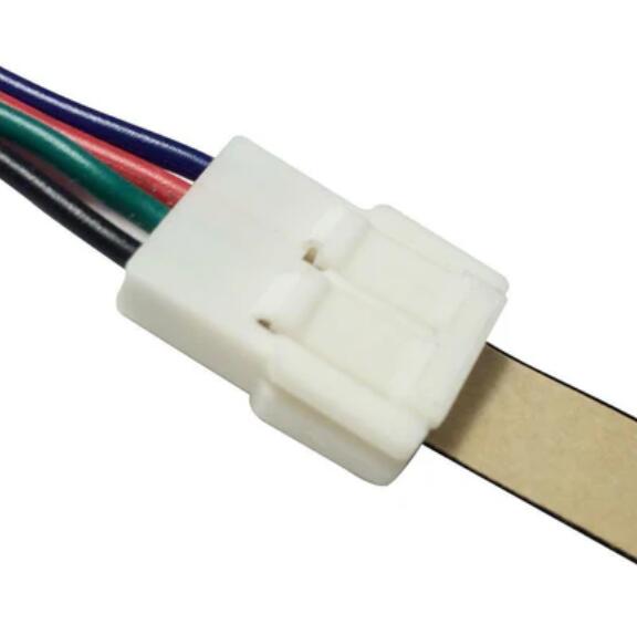 2 Pack (2016 Updated Version) Solderless Jumper Snap Down 4Conductor LED Strip Connectors for 10mm Wide SMD5050 RGB Color Flex LED Strips