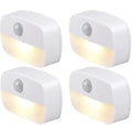 4Pack PIR Motion Sensor LED Night Light, Motion Activated Under Cabinet Light, Battery Operated Stick-on Anywhere Motion Activated for Kitchen Stairway (Battery not included)