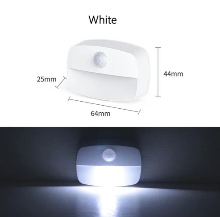 4Pack PIR Motion Sensor LED Night Light, Motion Activated Under Cabinet Light, Battery Operated Stick-on Anywhere Motion Activated for Kitchen Stairway (Battery not included)