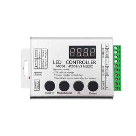 Aluminum Shell LED Controller 4 Key RF Wireless Remote Pixel SPI Controller for Addressable Dream Color RGB/RGBW LED Lights DC5-24V