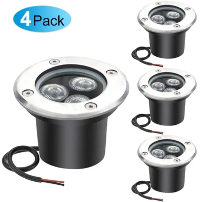 4 Pack 3W Outdoor Landscape Lights 12V Warm White 300 Lumens Waterproof IP67 Garden Lights