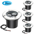 4 Pack 3W Outdoor Landscape Lights 12V Warm White 300 Lumens Waterproof IP67 Garden Lights