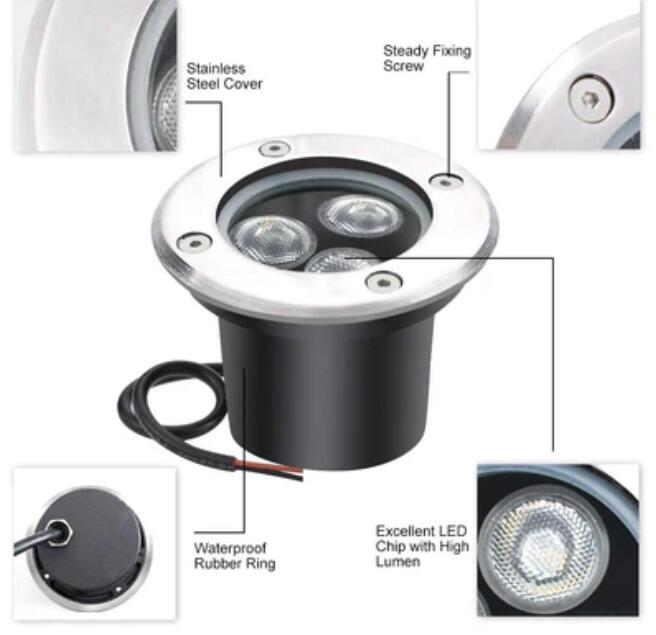 4 Pack 3W Outdoor Landscape Lights 12V Warm White 300 Lumens Waterproof IP67 Garden Lights