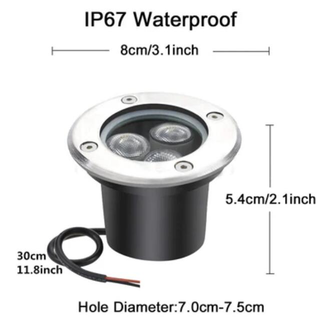 4 Pack 3W Outdoor Landscape Lights 12V Warm White 300 Lumens Waterproof IP67 Garden Lights